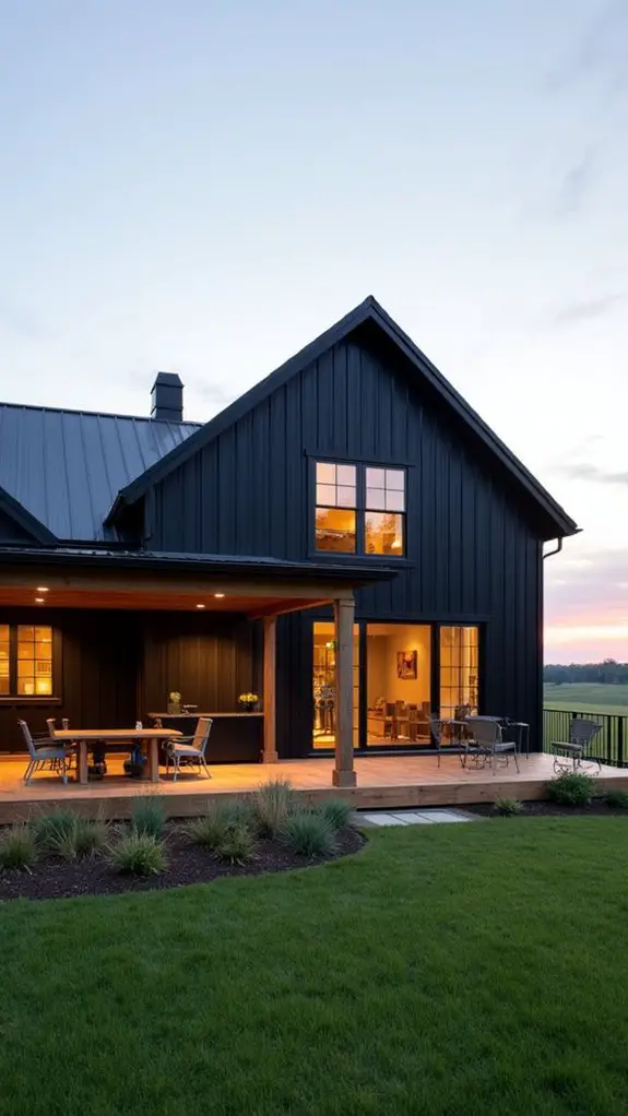 modern farmhouse with contrast