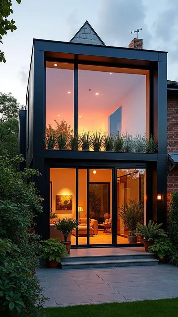 modern glass bay windows