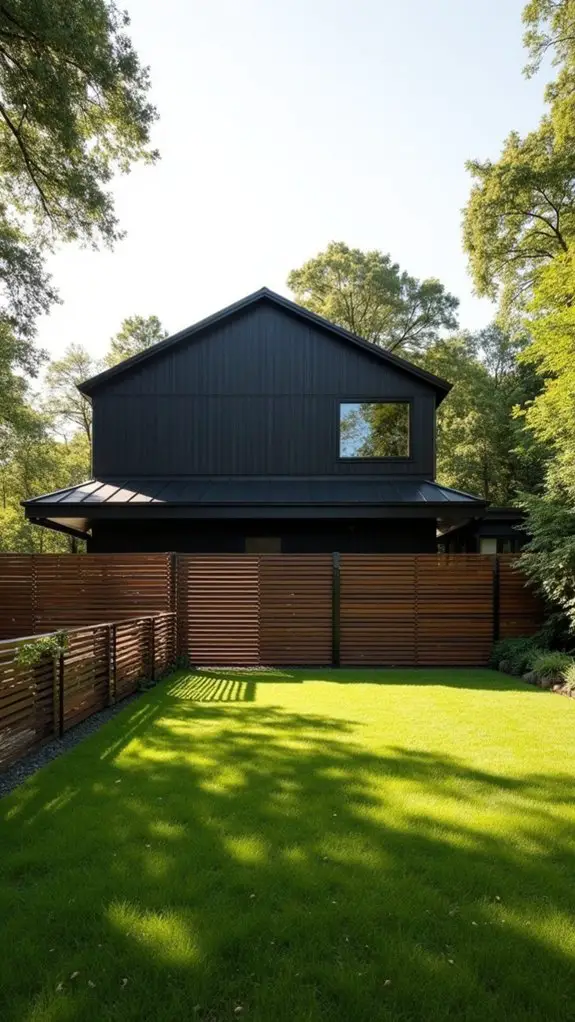 modern sleek horizontal fencing