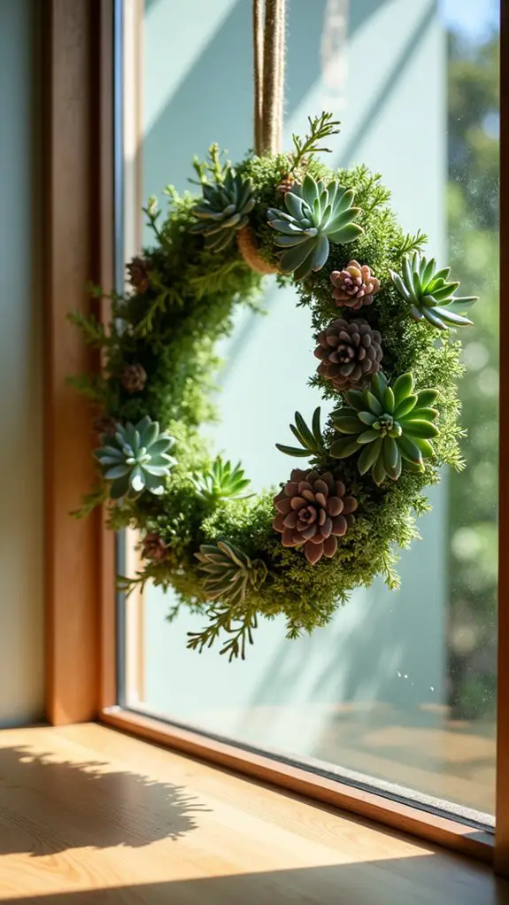 modern succulent wreath decor