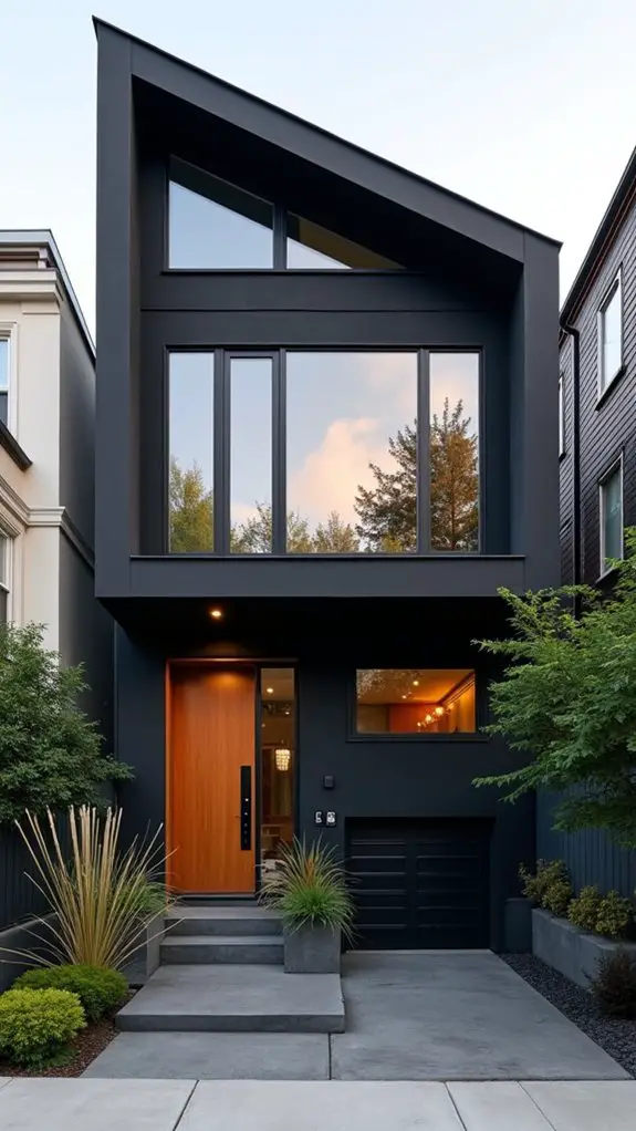 modern urban black townhouse