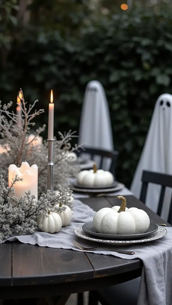 monochromatic halloween decor elegance