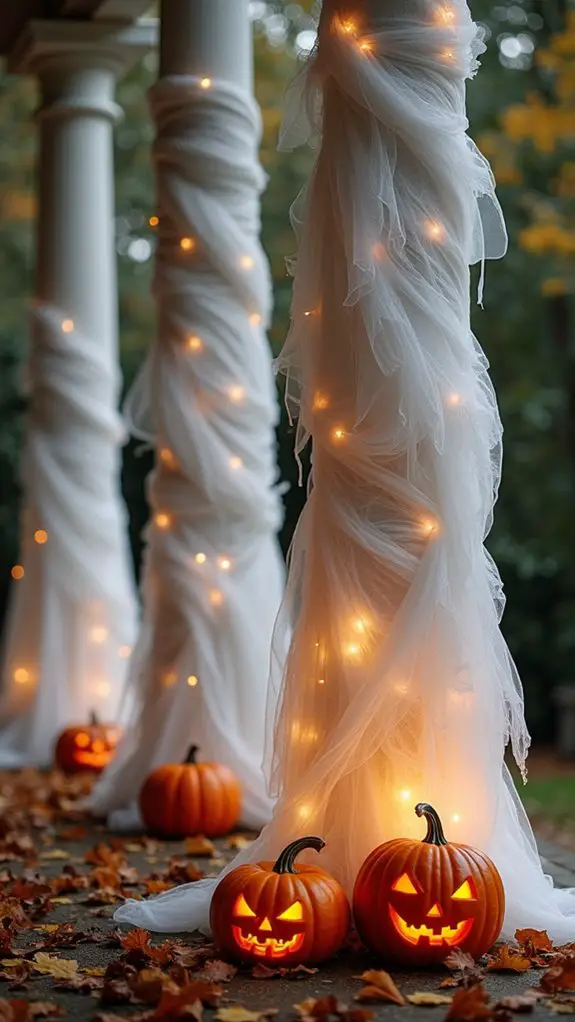 mummy wrapped porch columns decoration