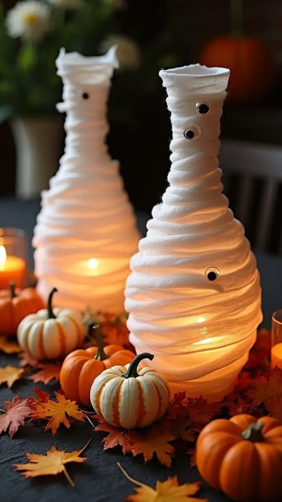 mummy wrapped vase centerpiece decoration