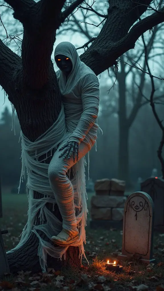 mummy wraps create eerie ambiance