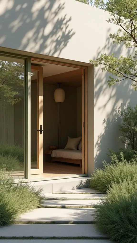 muted color window frames