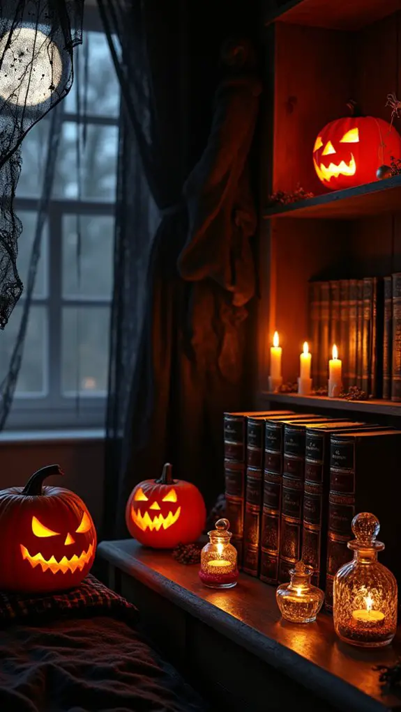 mysterious halloween book displays