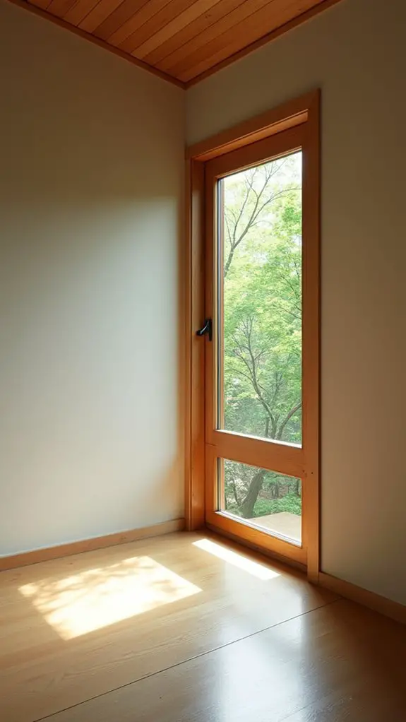 natural wood casement windows