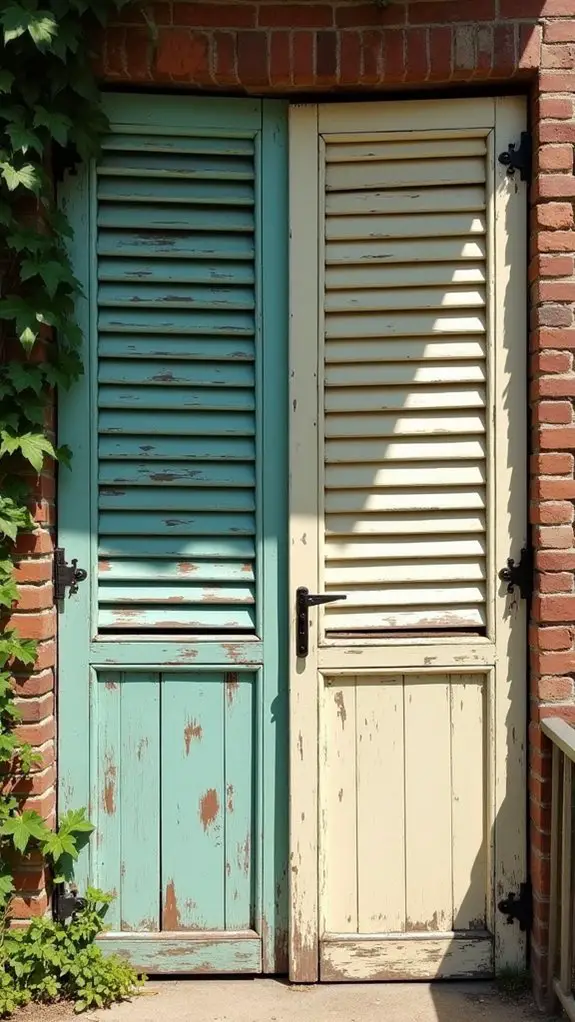 nostalgic vintage wooden shutters
