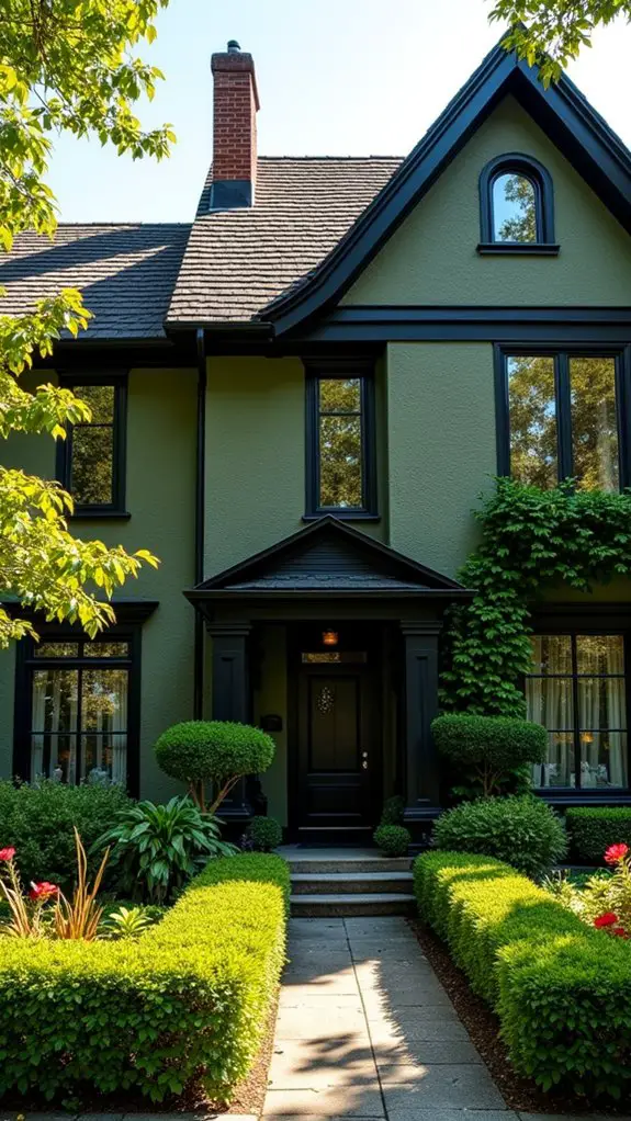 olive green and black elegance