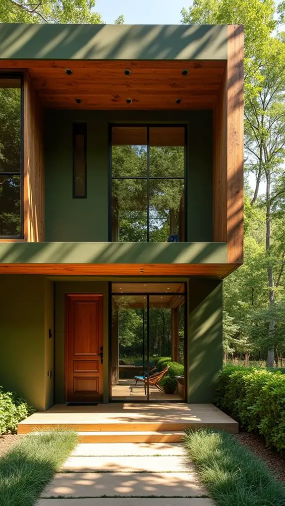 olive green and wood