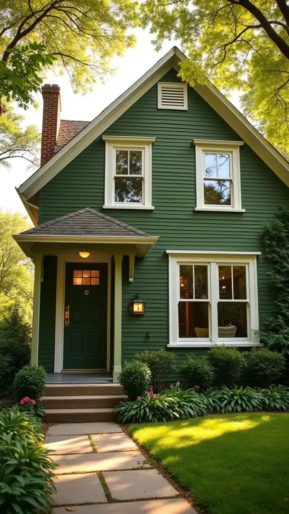 olive green enhances curb appeal
