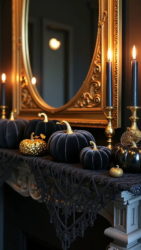 opulent halloween mantel decorations