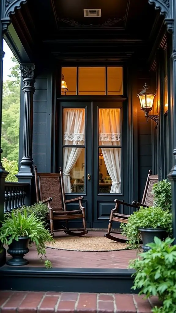 ornate black porch elegance