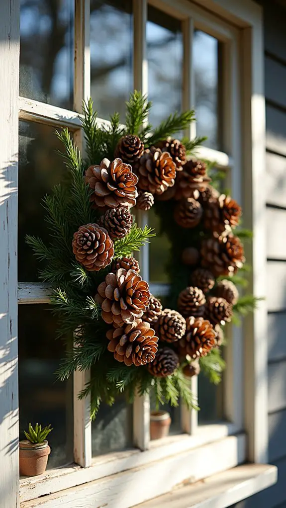 pinecone wreaths add warmth
