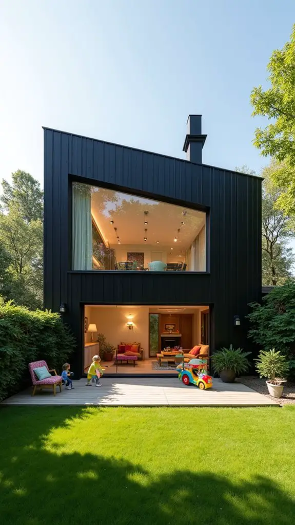 playful black family home