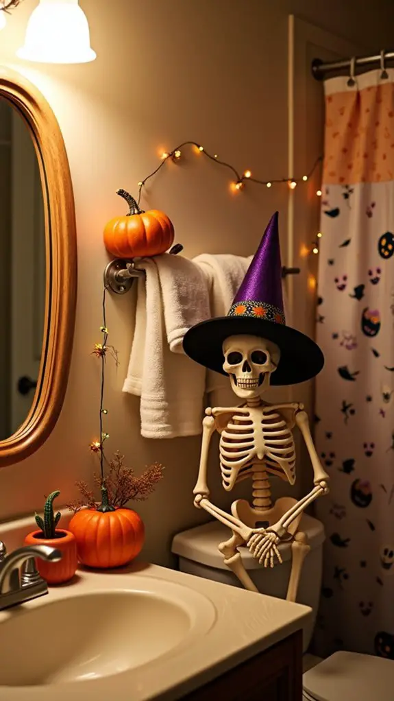 playful halloween bathroom decor