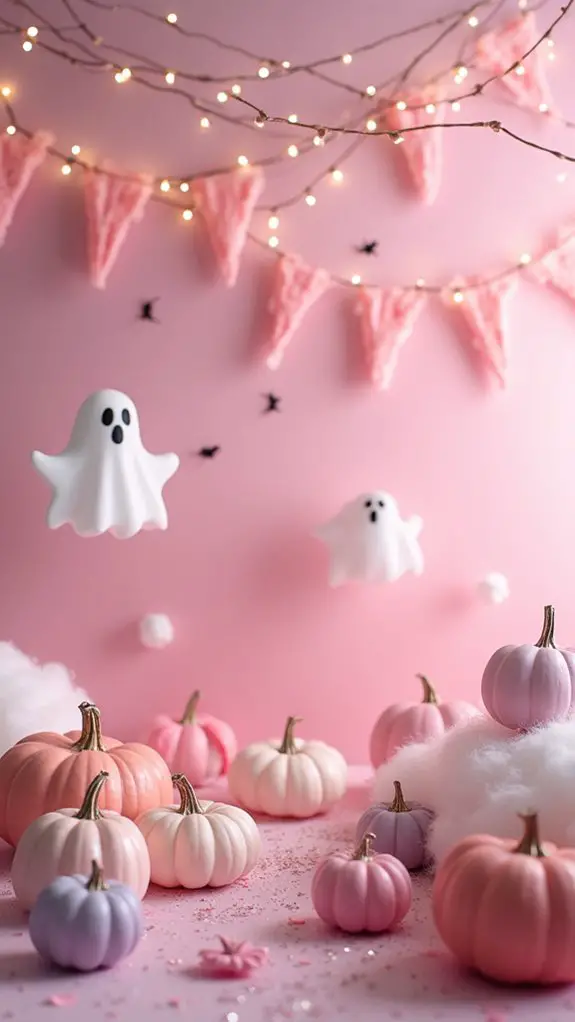 playful pink halloween decor