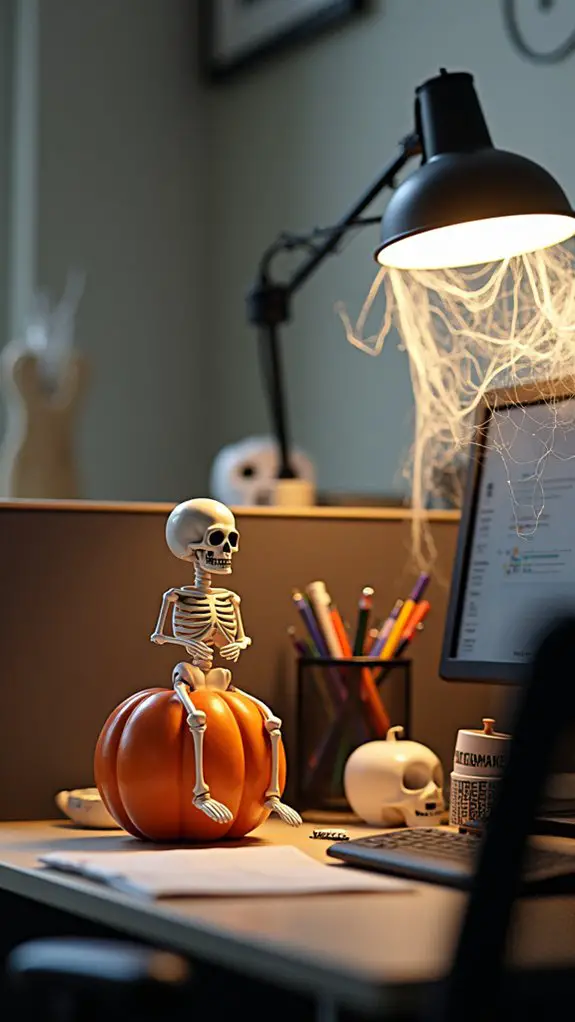 playful skeleton desk accessories