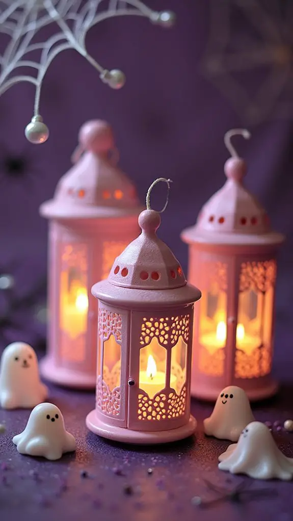 playful spooky pink lanterns