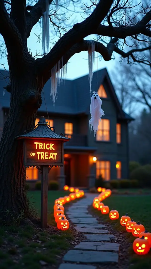 playful trick or treat signage
