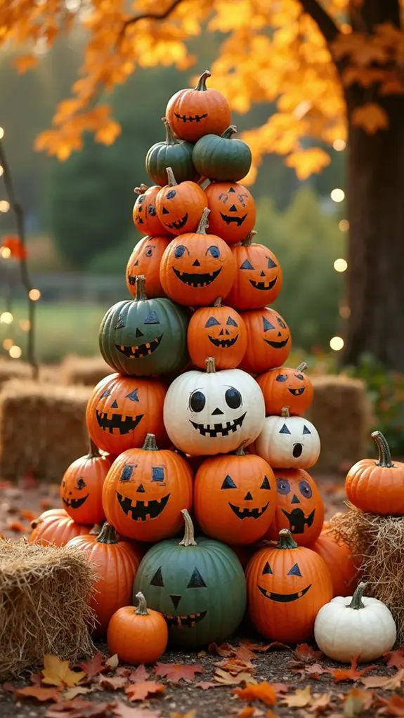 pumpkin stacking for decor