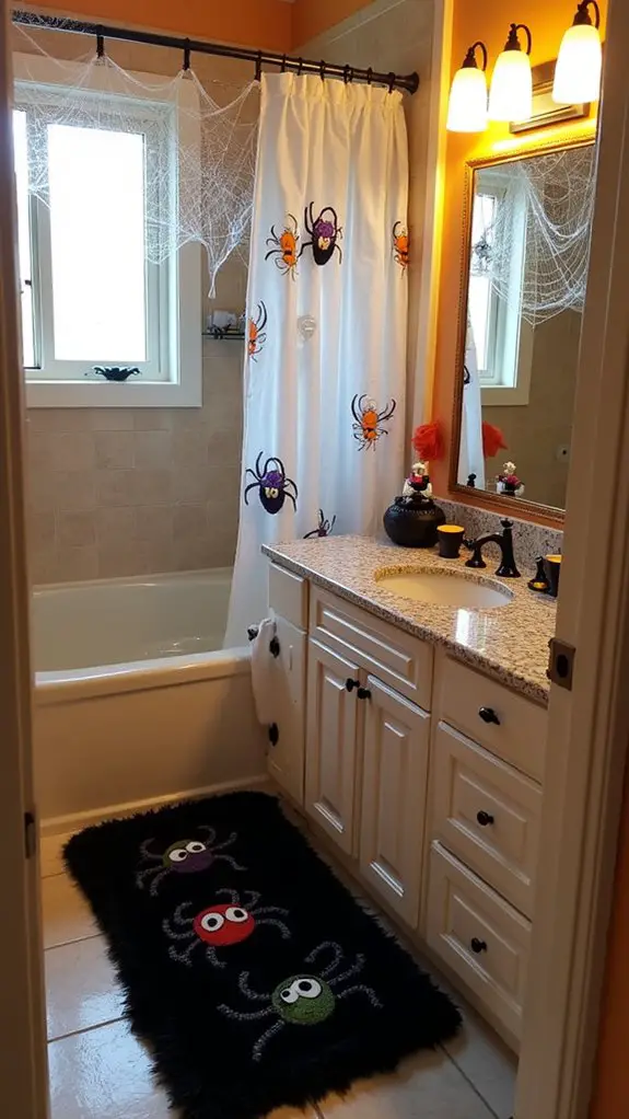 quirky halloween spider decor