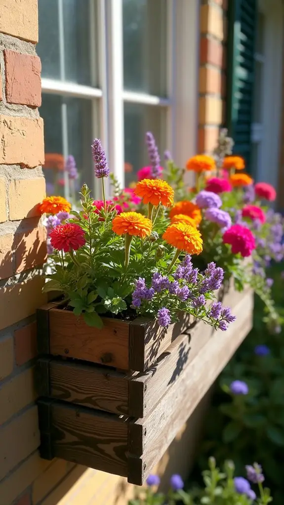 repurposed pallet flower boxes