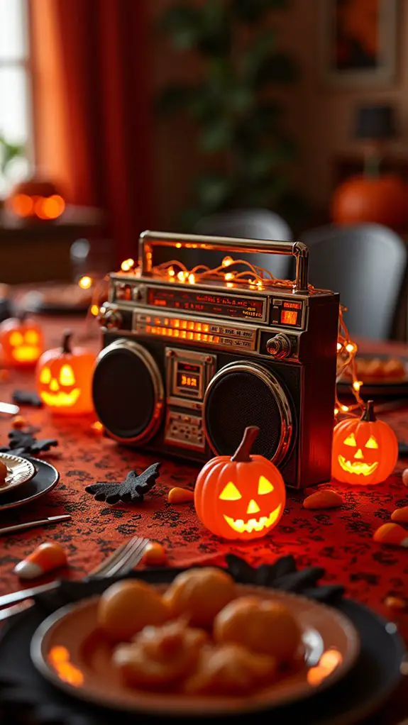 retro boombox halloween centerpieces