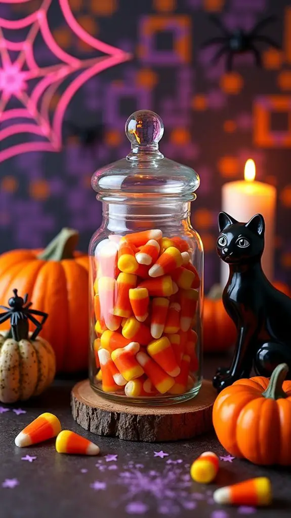 retro halloween candy display