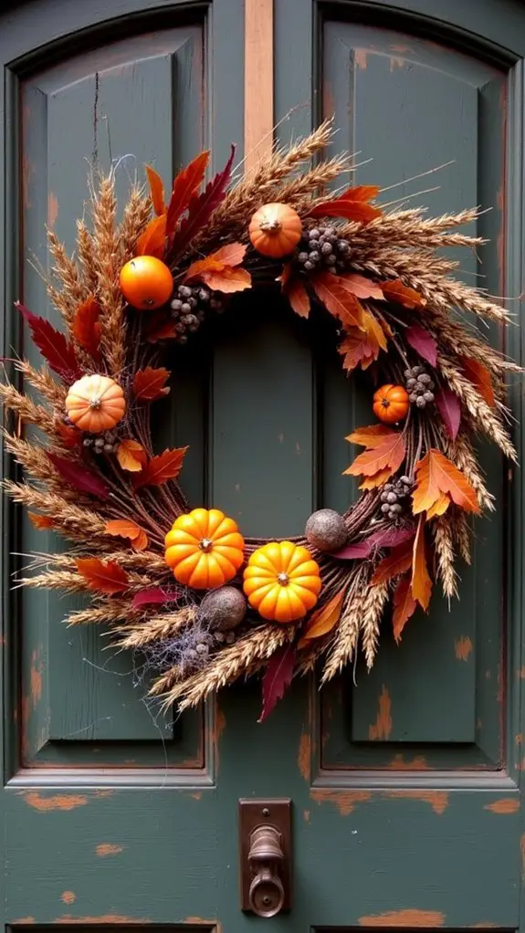 rustic autumn wreath creation