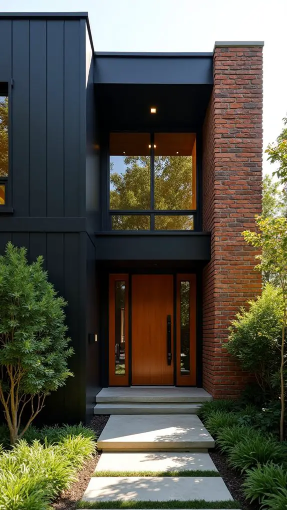 rustic black and brick elegance