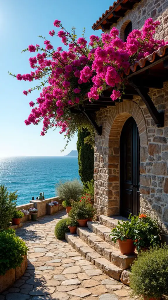 rustic cliffside villa views