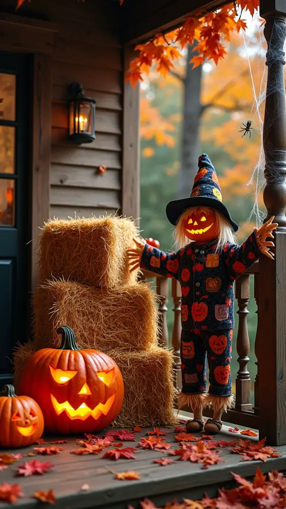 rustic halloween porch decor
