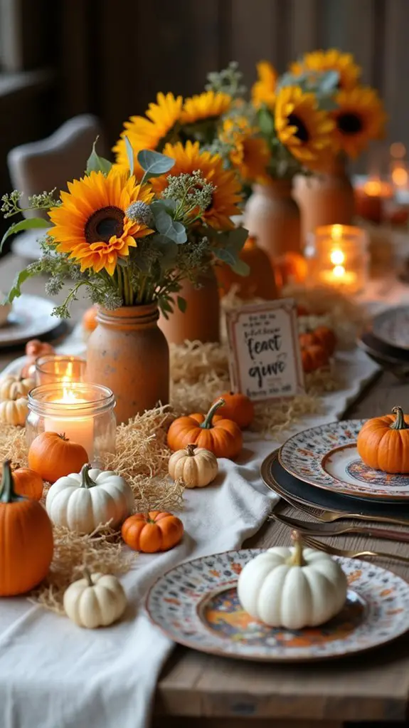 rustic halloween table settings