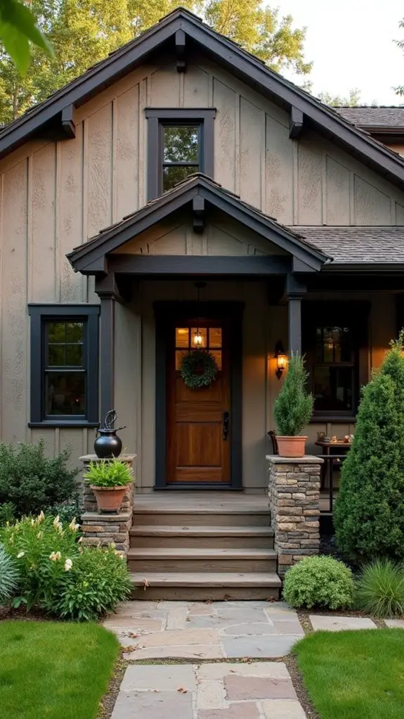 rustic taupe and black