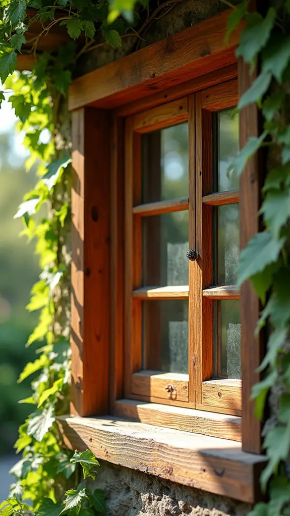 rustic warmth enhances windows