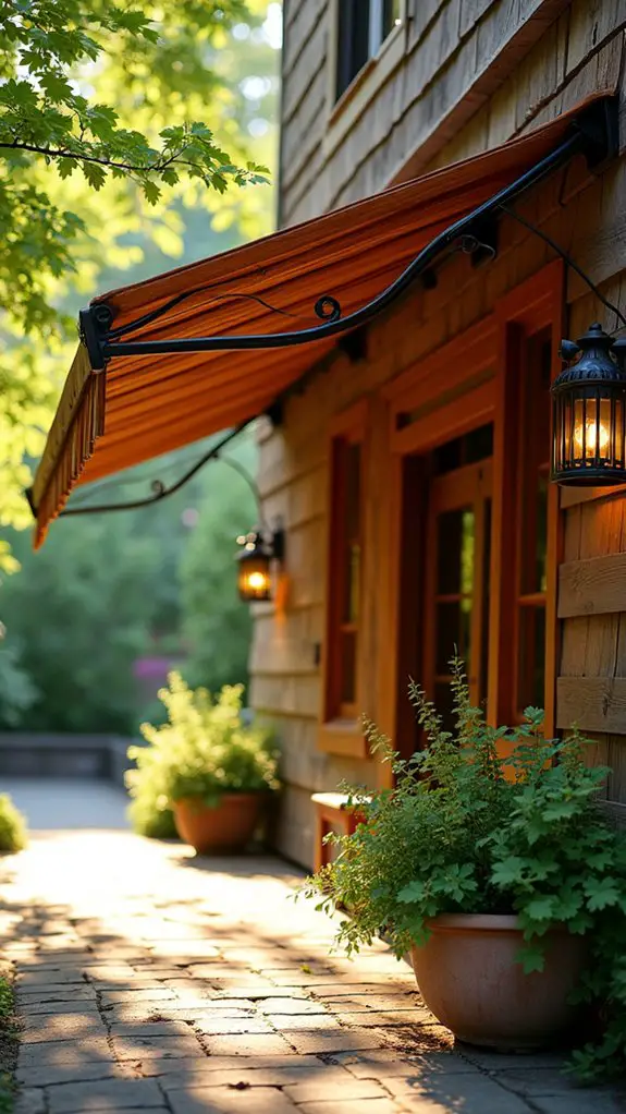 rustic wooden awnings charm
