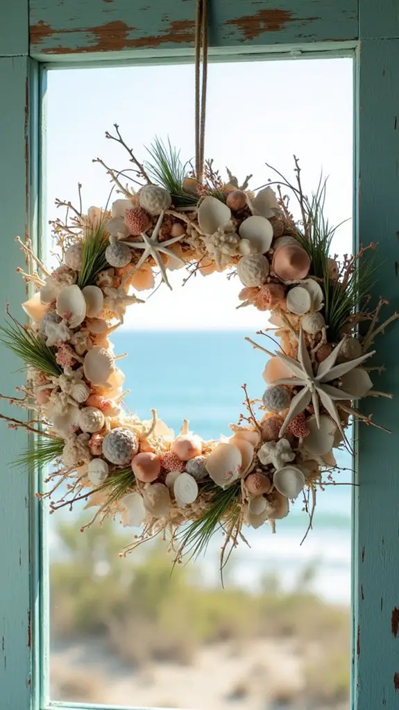 seashells and driftwood wreaths