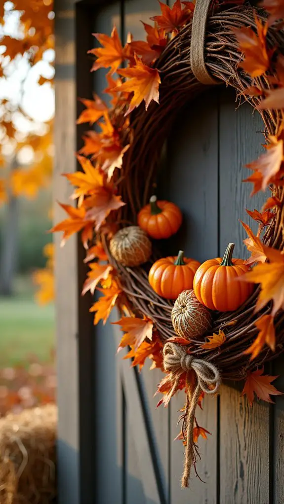 seasonal farmhouse wreath decorations