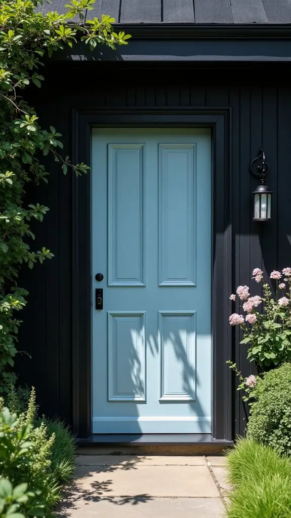 serene blue door tranquility