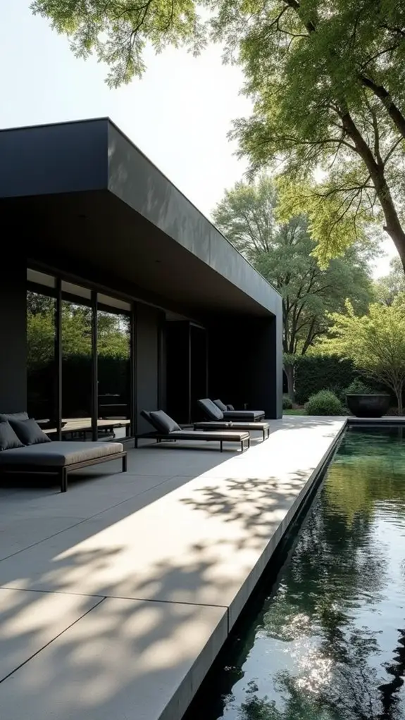 serene monochrome outdoor oasis
