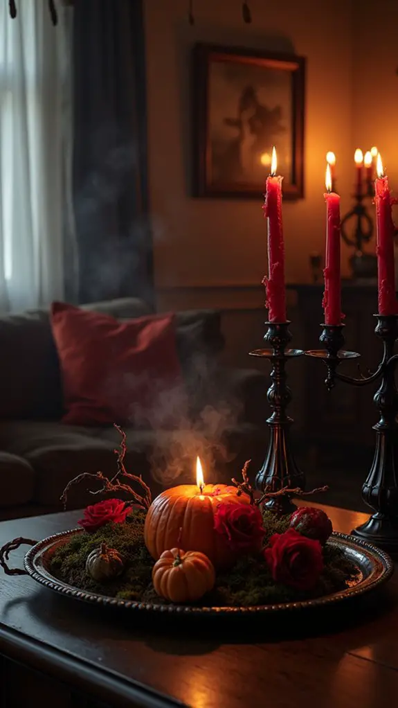 sinister candle arrangements enhance ambiance