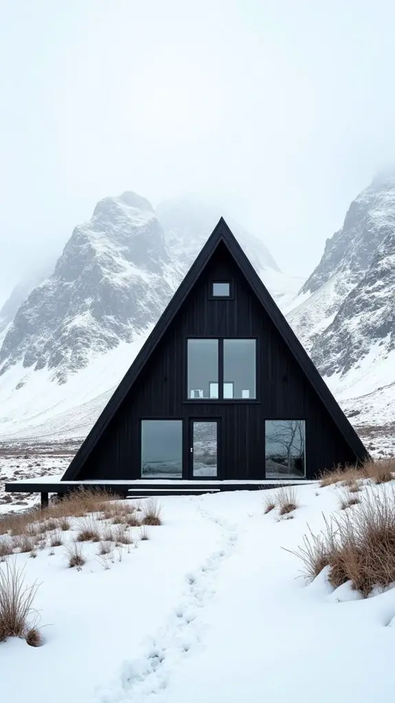 sleek black a frame house