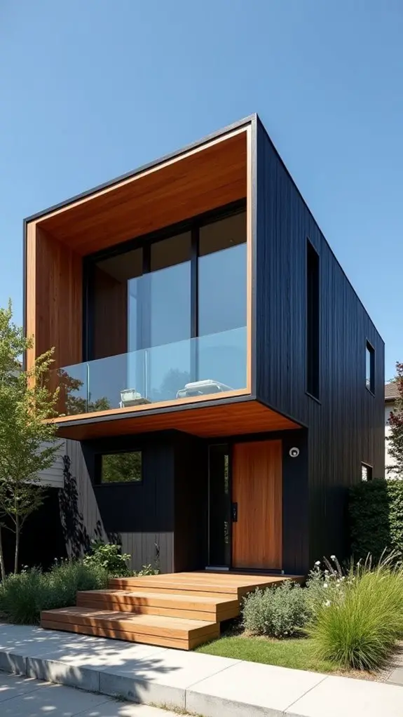 sleek black and teak elegance