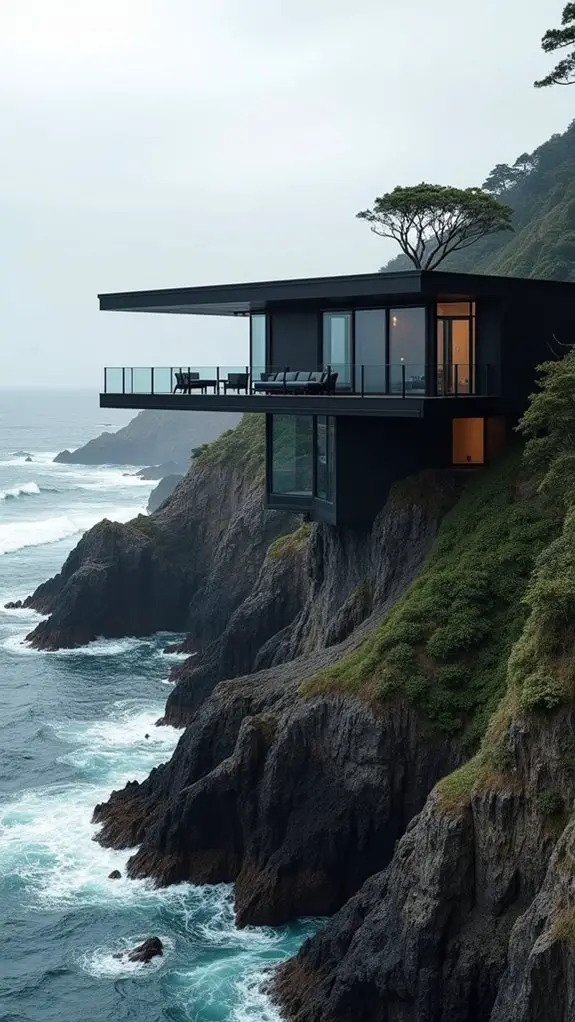 sleek black coastal sanctuary