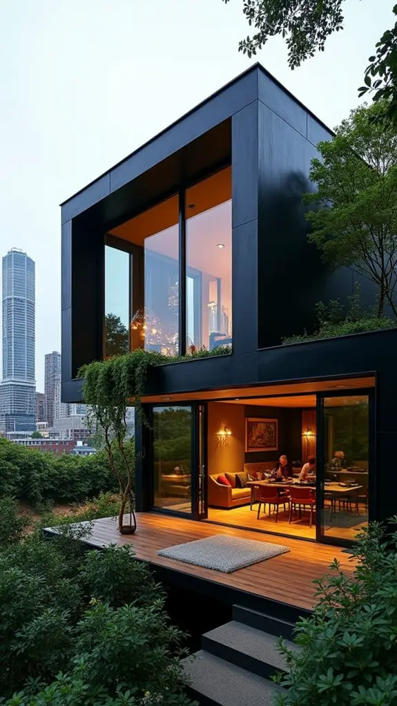 sleek black facade sanctuary