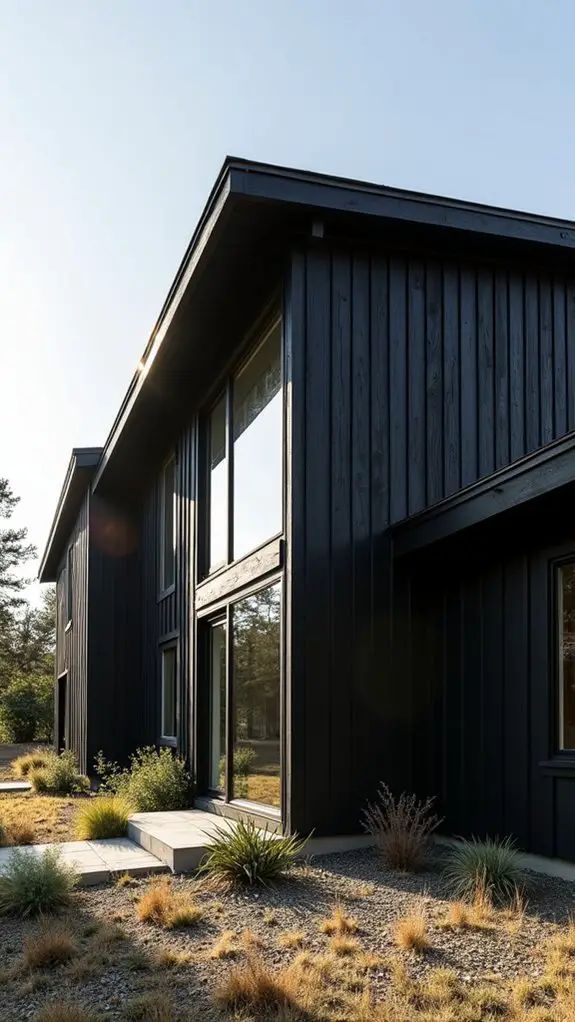 sleek black farmhouse elegance
