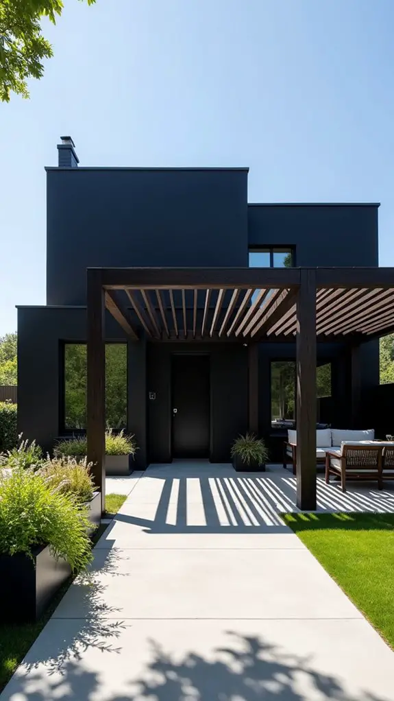 sleek black house design