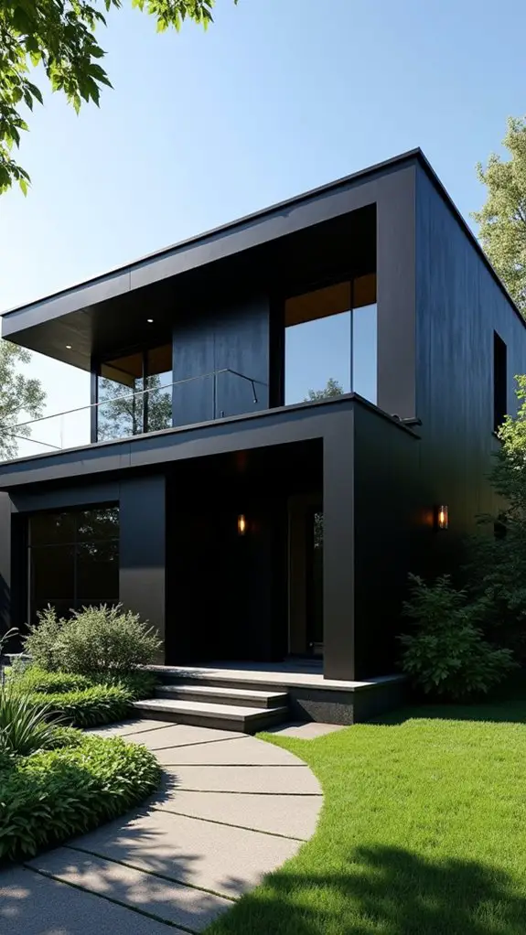 sleek black house simplicity
